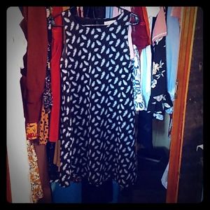 Feathered midi dress